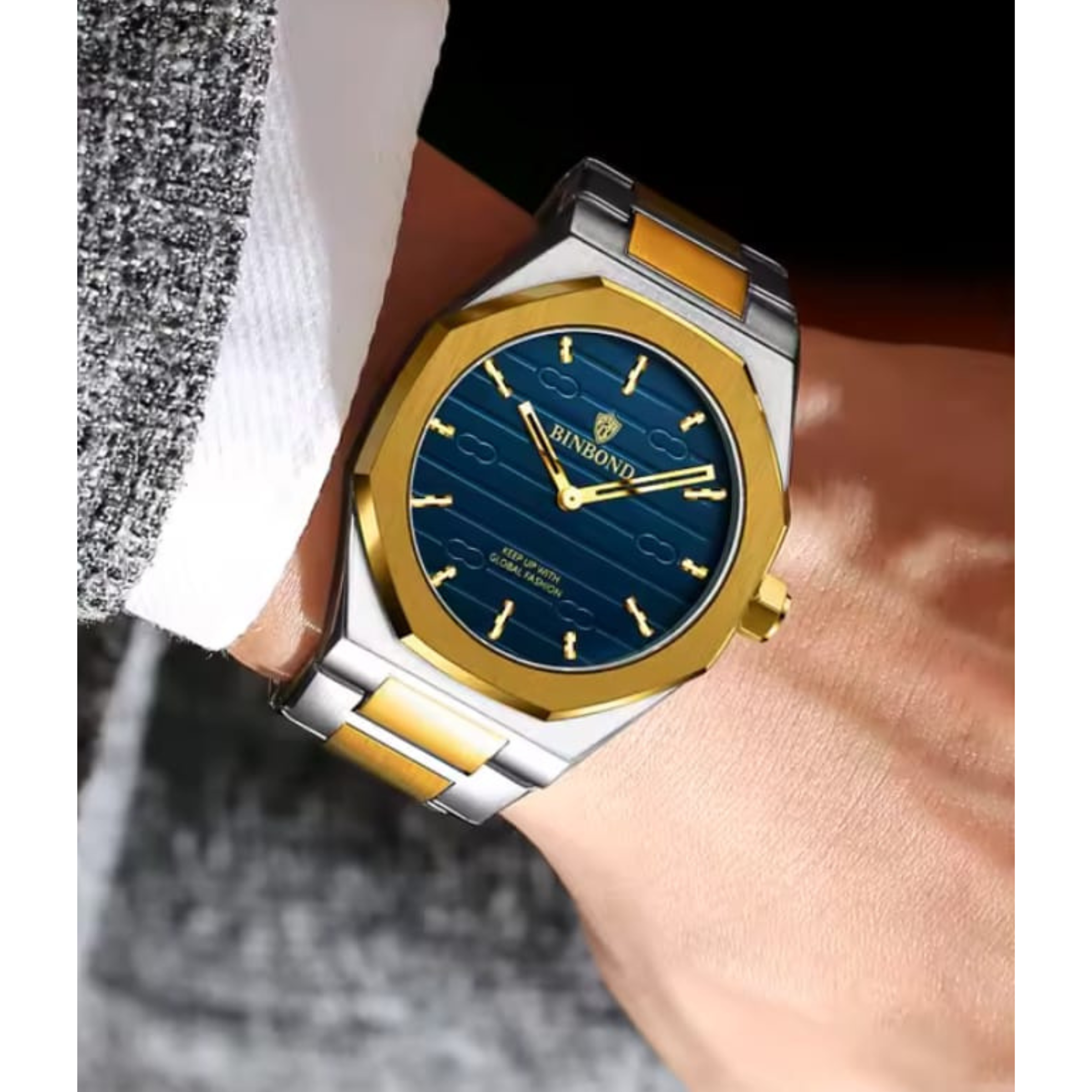 BINBOND 818 Stainless Steel Quartz Fashionable Premium Watch - Image 3