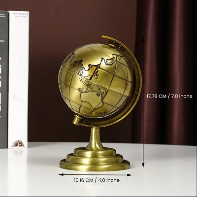 World Map 3D Rotating Glove Decoration Gift- Golden - Image 3