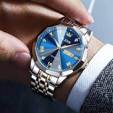 Butter Fly Lock OLEVS 9931G New Exclusive Design Quartz Watch for Men (Blue) - Image 3