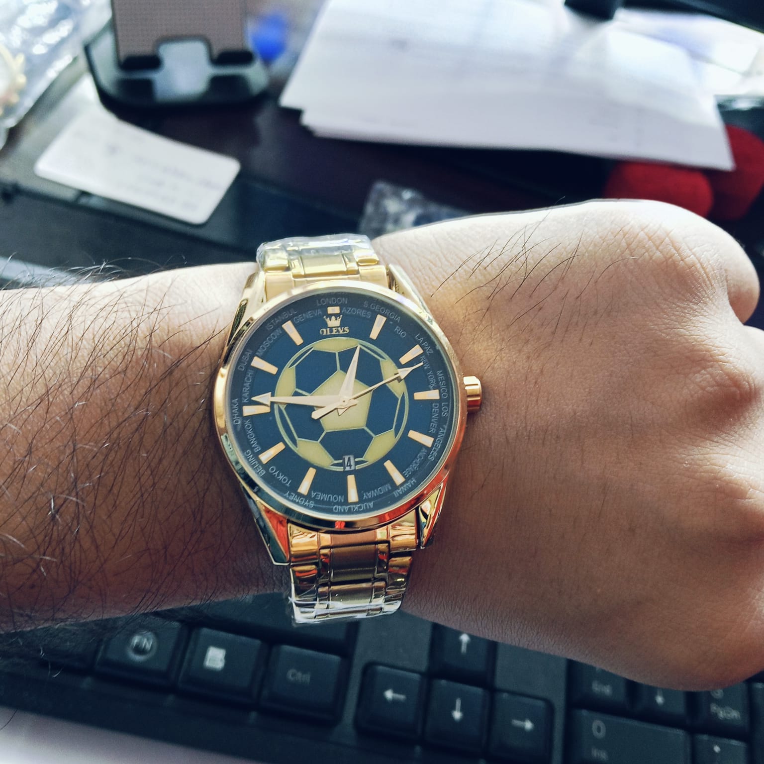 OLEVS 9949 Football Dial Men Business Sport Quartz Watch - Image 4