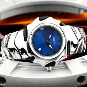 DENVOSI Premium Metal Watch – Bold Design (Blue Dial)