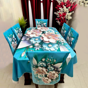 China Premium 3D Print Table Cloth Set