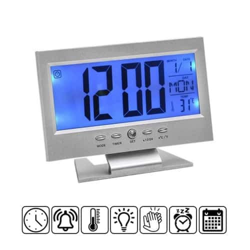 Digital LCD Clock with Calendar, Temperature Sensor, Alarm for Table and Study Desk - Image 5
