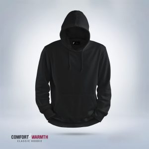 solid colour premium hoodie Black