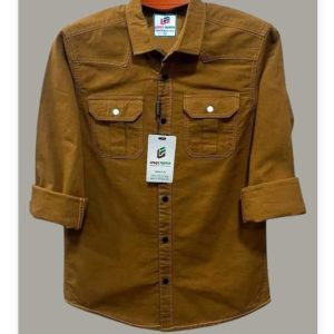 Double Pocket  shirt for men( Golden)