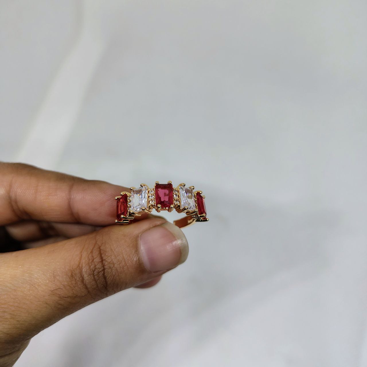 vibrant gold ring adorned with colorful gemstones - Image 6