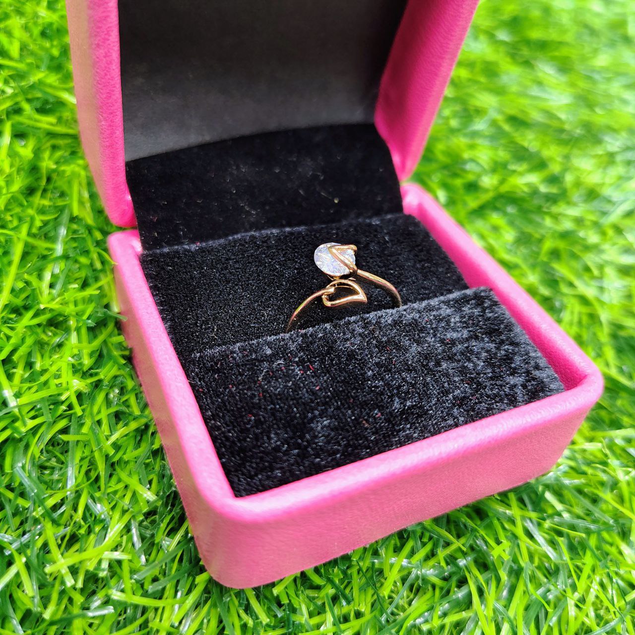 Spinning Heartstone Adjustable Ring