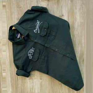 men"s colid colour cotton shirt ( green)