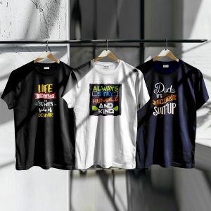 Unique Design Cotton T-Shirt 3-Piece Combo Pack