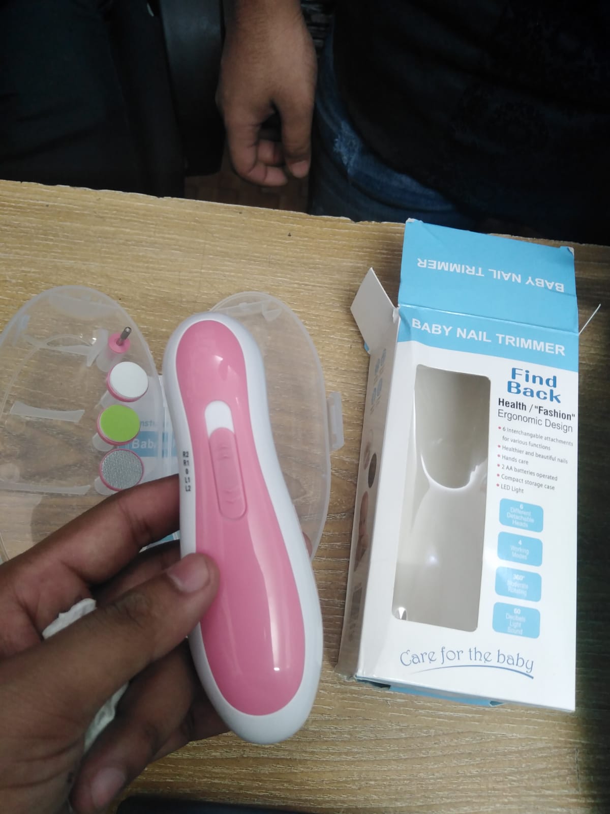 Glopole Baby Nail Trimmer File with Light Battery Operated Safe Electric Nail Clippers Kit (AA) - Pink - Image 6