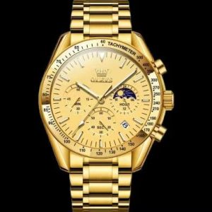 Butter Fly Lock  OLEVS Watch for mens (Golden)
