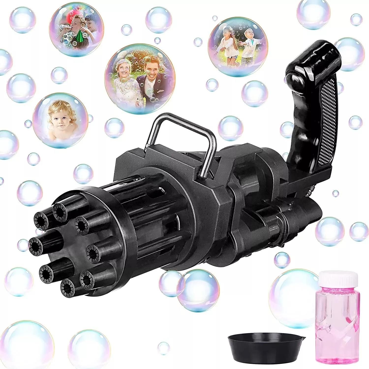 Bubble Blaster 8-Hole Automatic Bubble Blower Electric Bubble Maker Machine Toy for Toddler Kids Boys Girls - Image 5