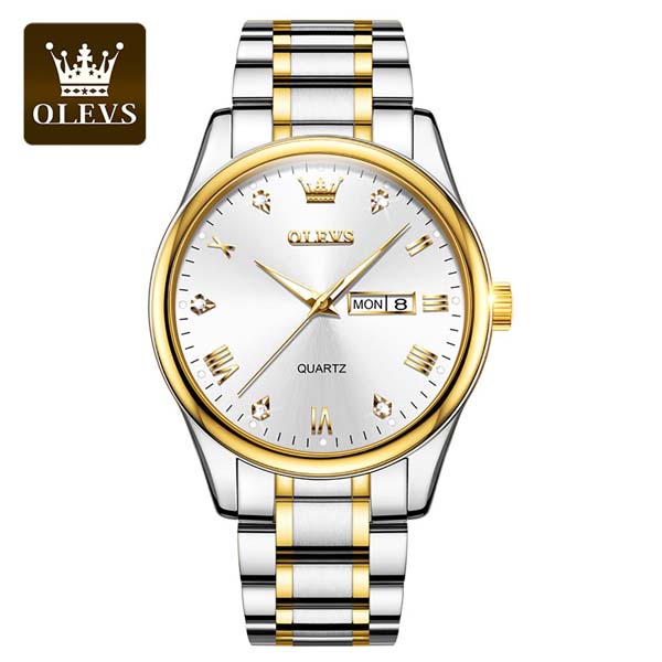 Olevs Luxury Men’s Quartz Watch (White ) - Image 3