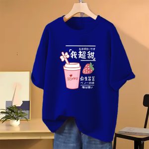 Drop shoulder T-shirt for Women (Blue)