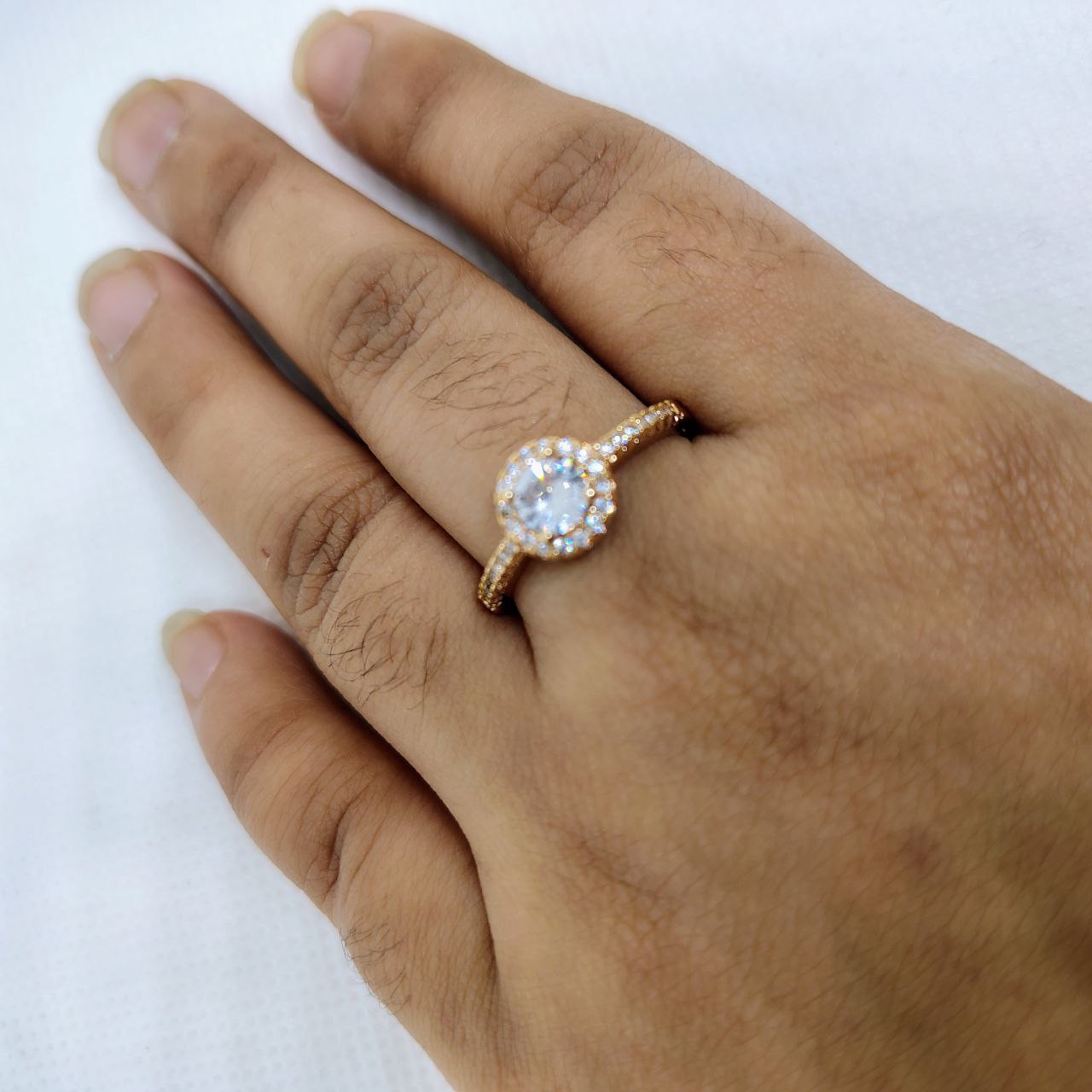 Luminous Embrace Brilliant Center Stone with Twisted Band Womens Ring