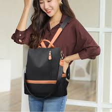 Women Large Capacity Outdoor Tote Bag ( Orrange/ black) - Image 7