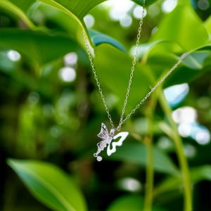 Fantasy Colorful Acrylic Butterfly Pendant Necklace For Womens