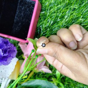 Traditional Gold Seven Stone Mossanite  Nose Pin -7 Mm (With gift box)