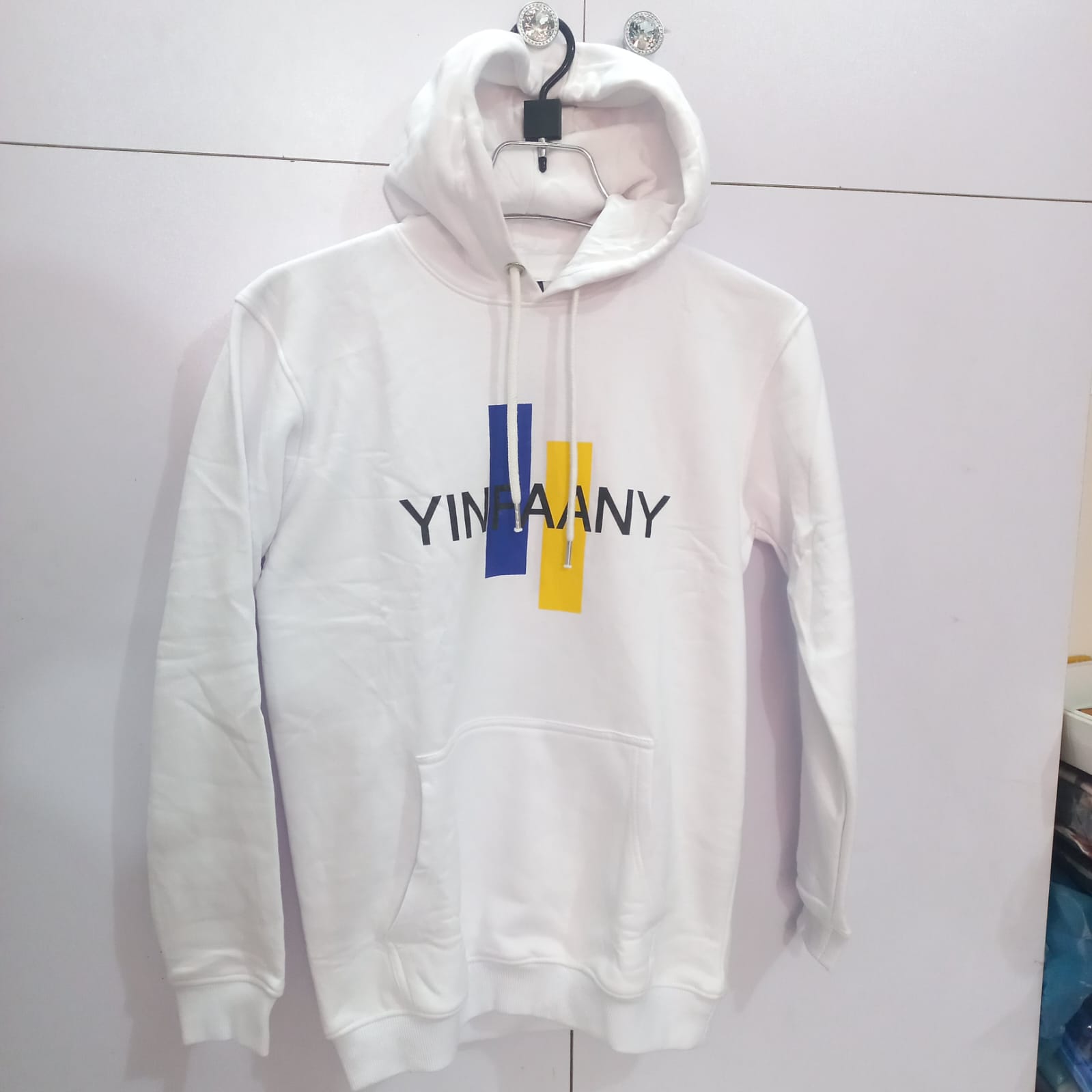 Stylish Casual Hoodies For Men Off White - Image 3