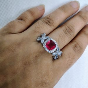 Royal Ruby Blossom Ring
