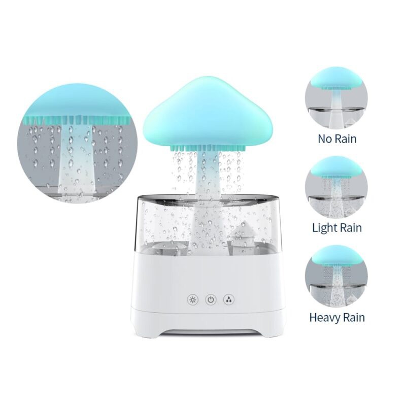 5 IN 1 Bluetooth Speaker Rain Cloud Humidifier, switchable 7 colors, 450ml capacity super quiet, intelligent anti-dry function - Image 5