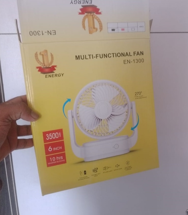 High Quality Rechargeble & Portable Desk Fan EN 1300 - Image 7