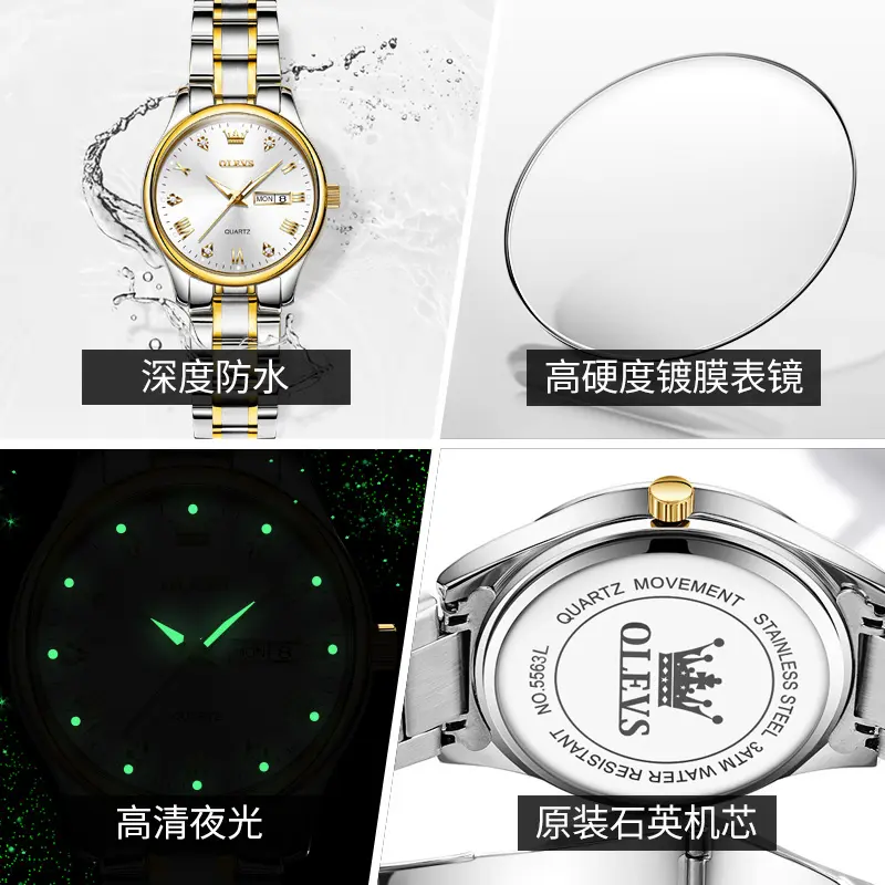 Olevs 5563 – Silver Women (black dial) - Image 6