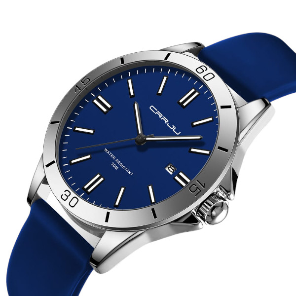 Crrju New 5025 Men's & Ladies' Waterproof Watch (blue) - Image 6