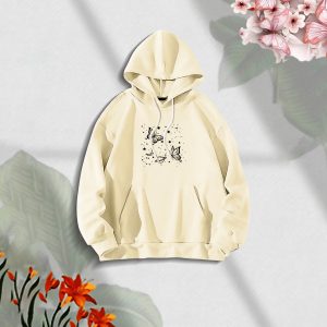Premium Comfortable Stylish (butterflies glove-Off white) Ladies winter hoodie