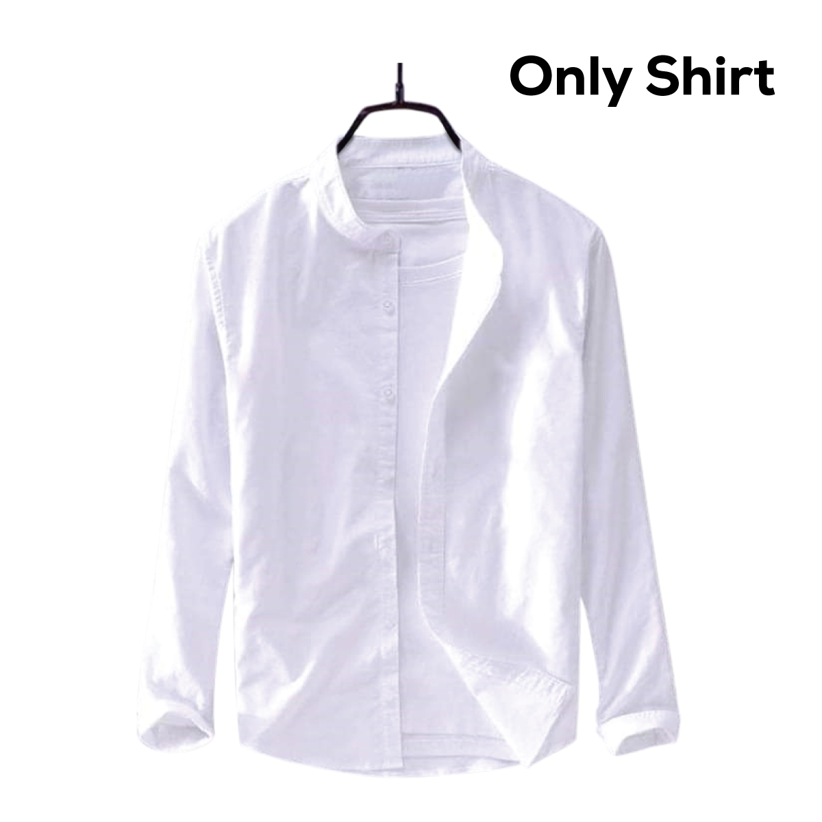 Men's Solid Colour Ban color Shirt (white)
