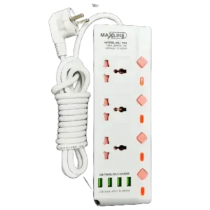 MaxLine ML-704, 4 Port USB, 7 Outlets Multiplug Charger