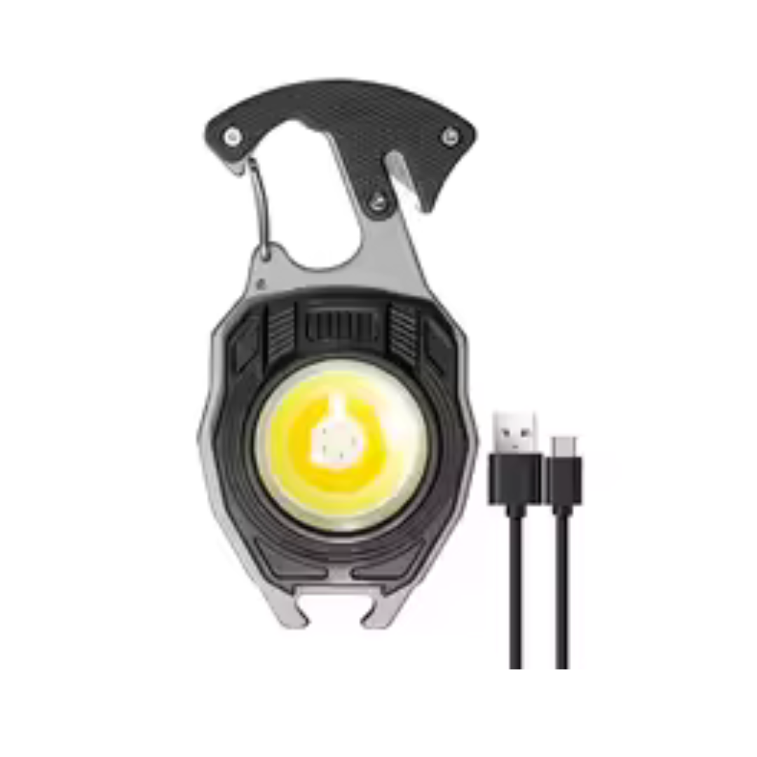 3 Gear Mini Rechargeable Flashlight Pocket Keychain Torch Cigarette Lighter COB Light With Screwdriver Wrench Tactical Lantern - Image 4