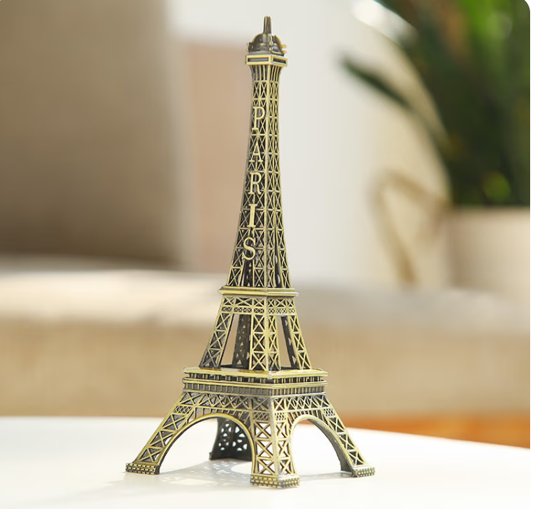 World Map 3D Rotating Glove Decoration Gift- Golden & Eiffel Tower Metal Showpiece Decoration Gift - Image 3
