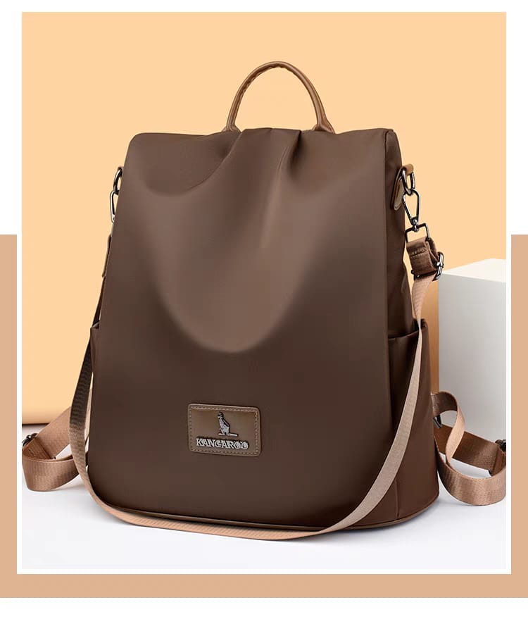 New Texture Oxford Cloth Women’s Backpack (Coffee) - Image 6