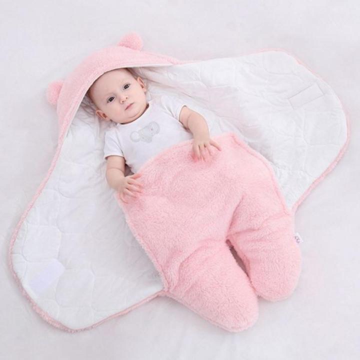 Baby Sleeping Bag Ultra-Soft Fluffy Fleece Newborn Receiving Blanket Infant Boys Girls Clothe Sleeping Nursery Wrap Swaddle - Image 5