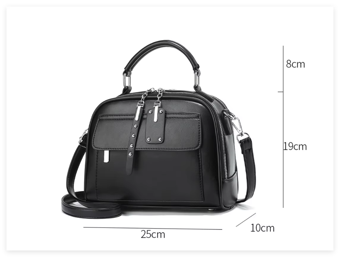 High end ladies' handbag multi-layer large capacity commuting bag(Black) - Image 6