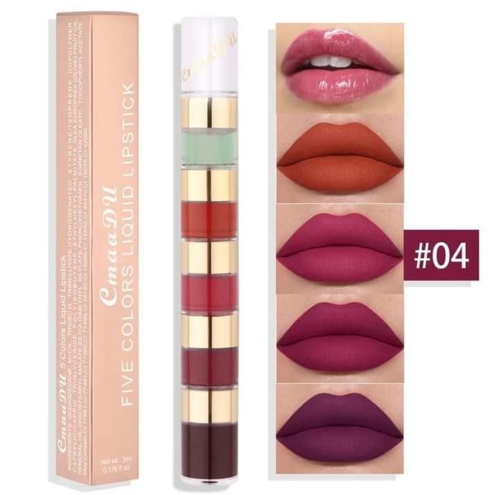 CMAADU 5 In 1 Matte Liquid Lipstick Set - Image 7