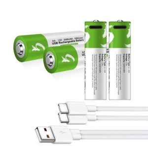 [Original] USB Type-C Fast Charging Rechargeable Battery AA  1.5V (4 piece Battery)