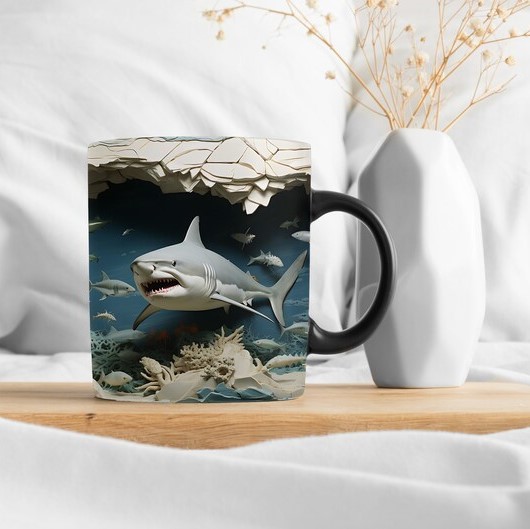 3D Fish In Water Design Mug - Image 3