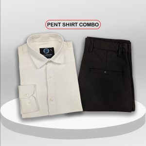 Premium Shirt & Pant Combo (Formal / Casual) (White & Black)