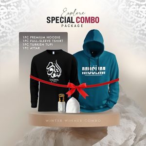 ১টি প্রিমিয়াম হুডি, ১টি প্রিমিয়াম ফুলহাতা টি'শার্ট, ১টি টুপি ও ১টি আতর (কম্বো প্যাক)