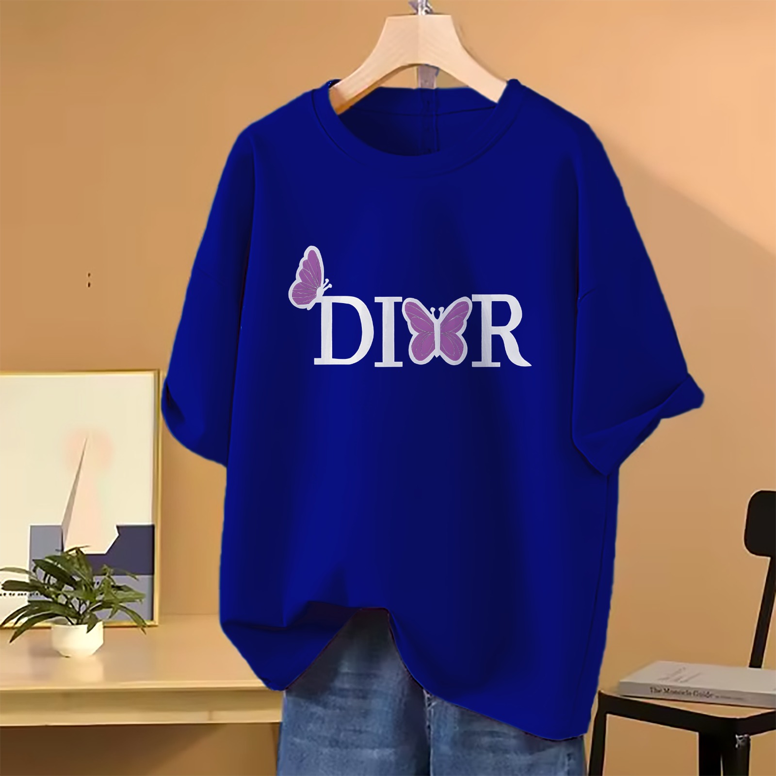 Drop shoulder T-shirt for Women (Blue)