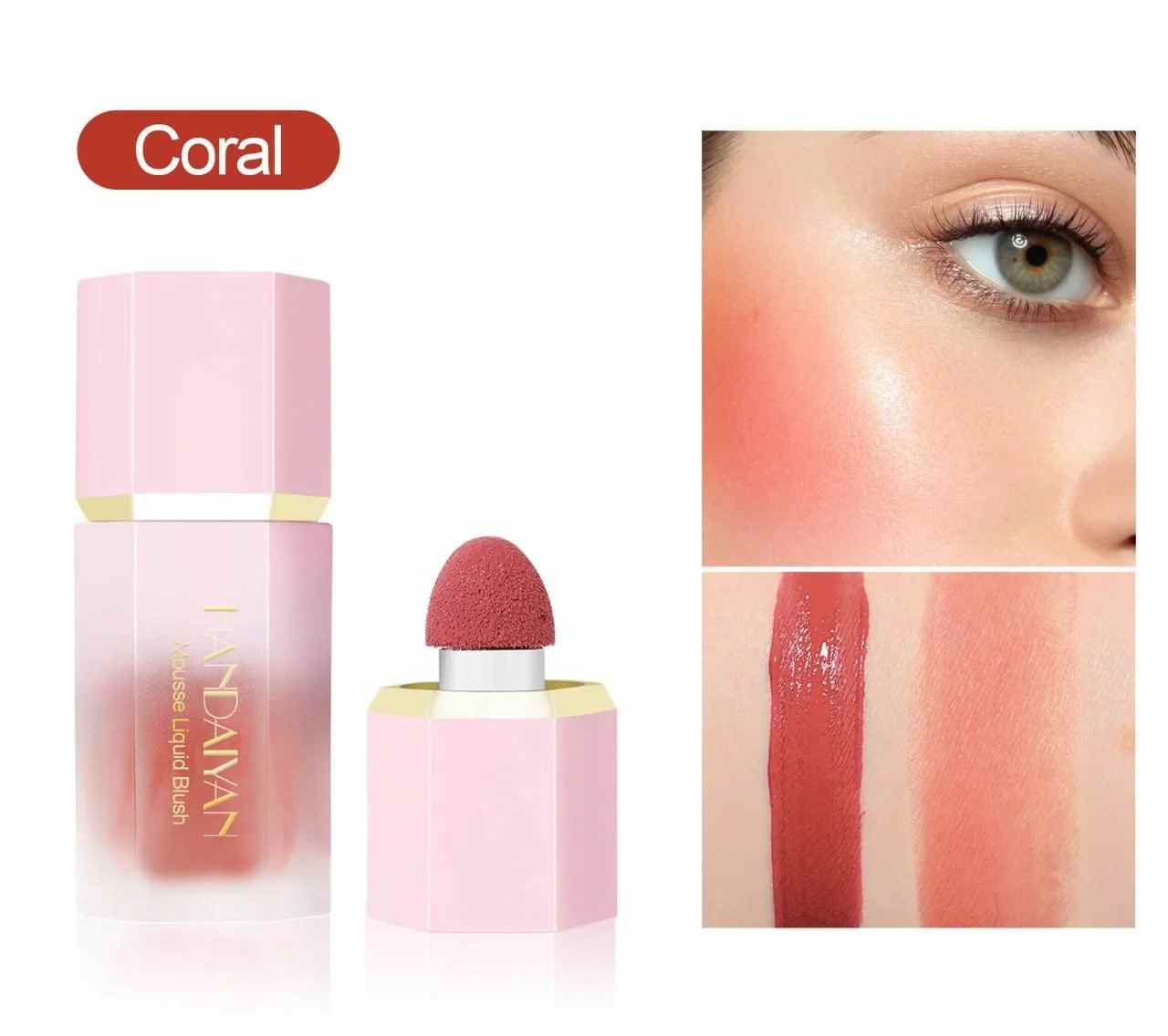 Handaiyan Mousse Liquid Blush 7 ml shade (coral) - Image 6