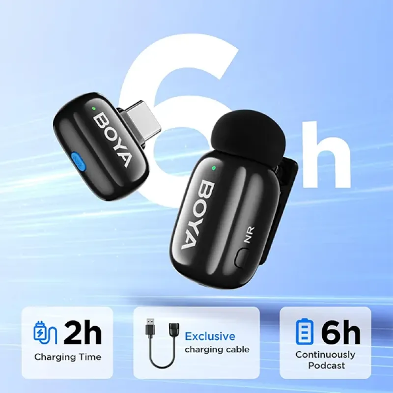 BOYA mini-17 The World's Tiniest Wireless Microphone (1RX, 1TX) for Type C Device's - Image 3