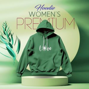 Premium Comfortable (Sun Love-Green) Ladies winter hoodie
