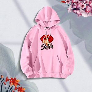 Premium Comfortable (Shihhh-Pink) Ladies winter hoodie