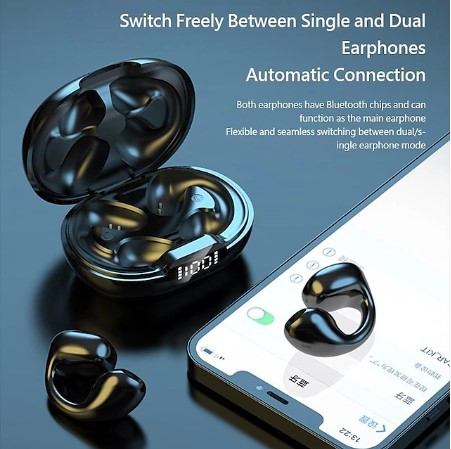 Painless Wear Ear-clip Earphones, Air Conduction, HiFi Stereo, Clip On Wireless Earphone, Touch Control Model LY22 - Image 7