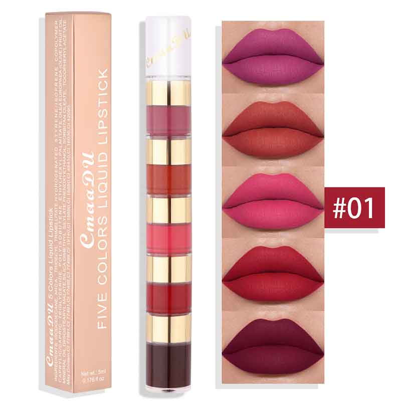 CMAADU 5 In 1 Matte Liquid Lipstick Set - Image 4