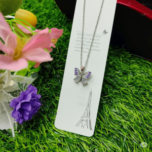 Fantasy Colorful Acrylic Butterfly Pendant Necklace For Womens