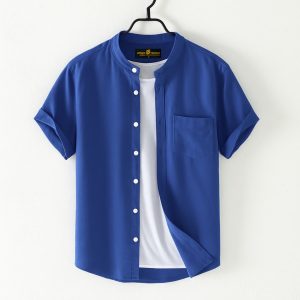 Fashionable half-sleeve shirt for men ( petrol)